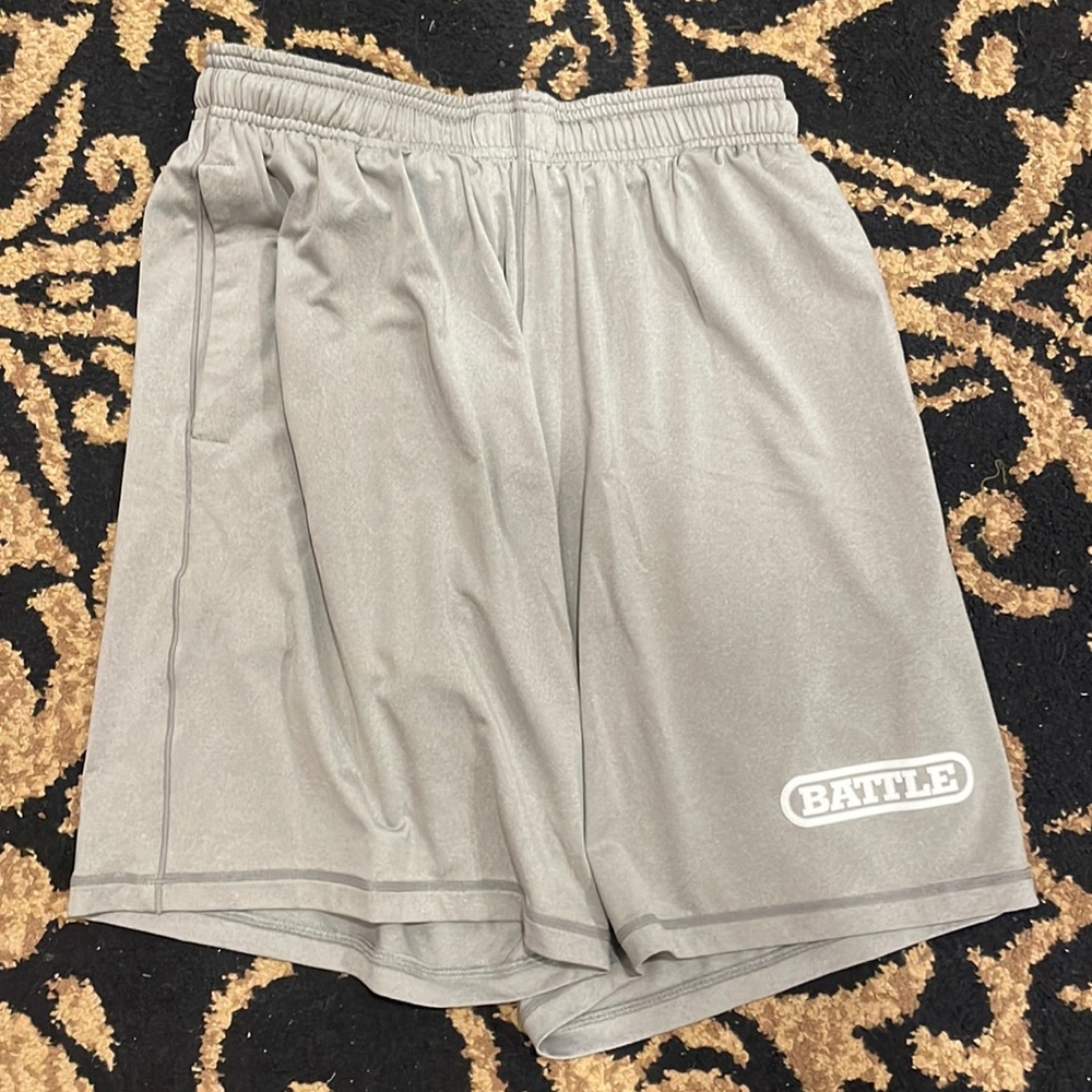 grey small never worn men’s battle athletic shorts